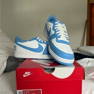 Nike Blue and White Classic Low-Top Sneakers